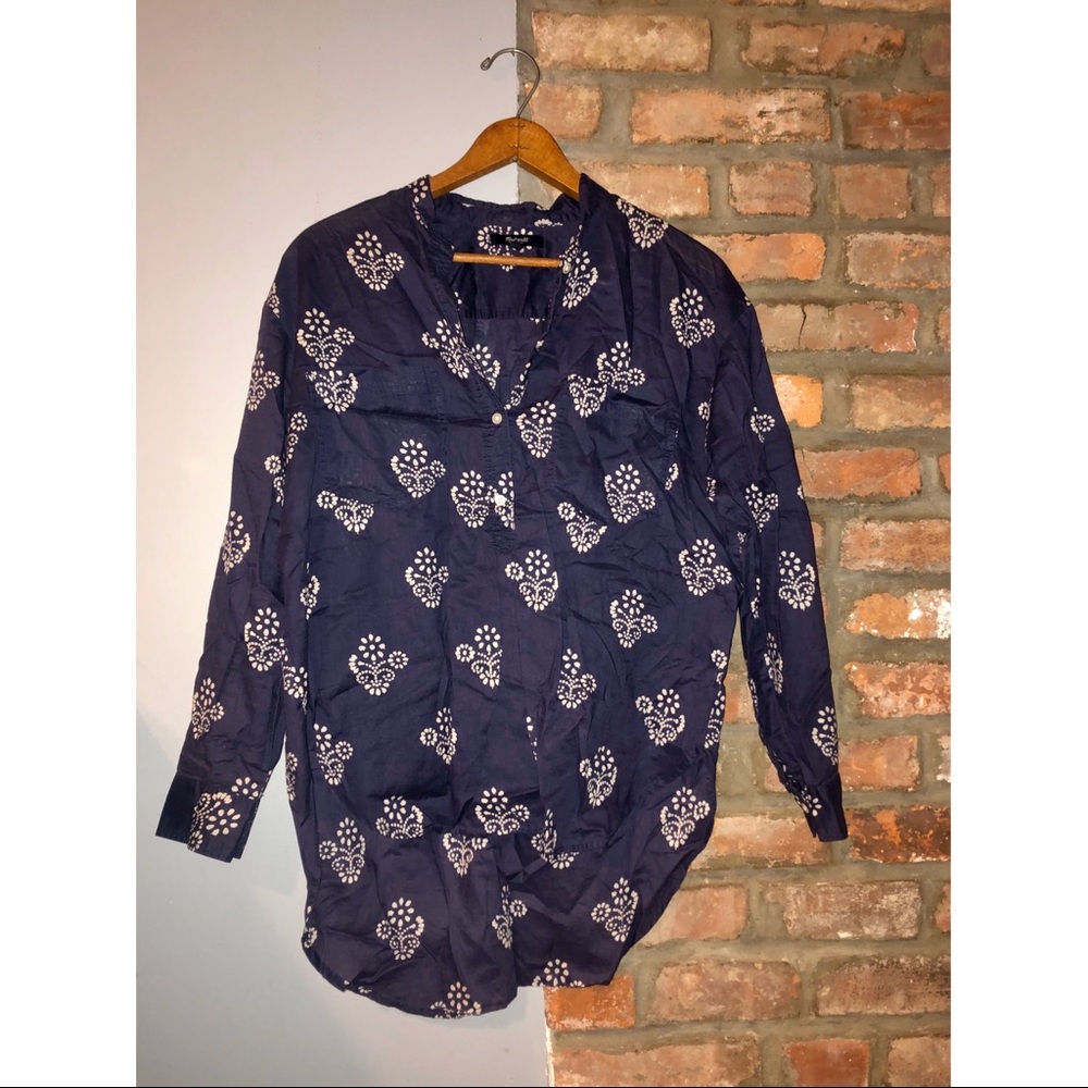 Madewell Patterned Blouse, Size S